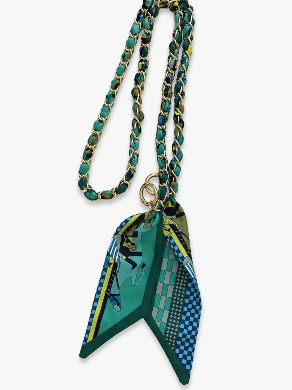 Ribbon Chain Phone Crossbody Lanyard with clear Tether Patch